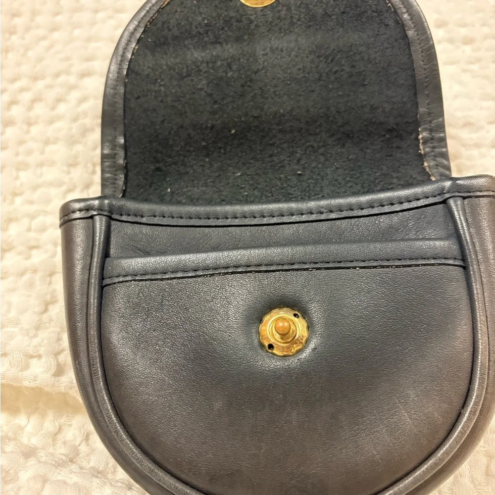 Coach Black Leather Crescent Crossbody with Gold Hardware - Picture 3 of 4